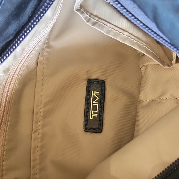 TUMI Navy Blue Nylon Crossbody Bag Gold Toned Hardware - Picture 8 of 12